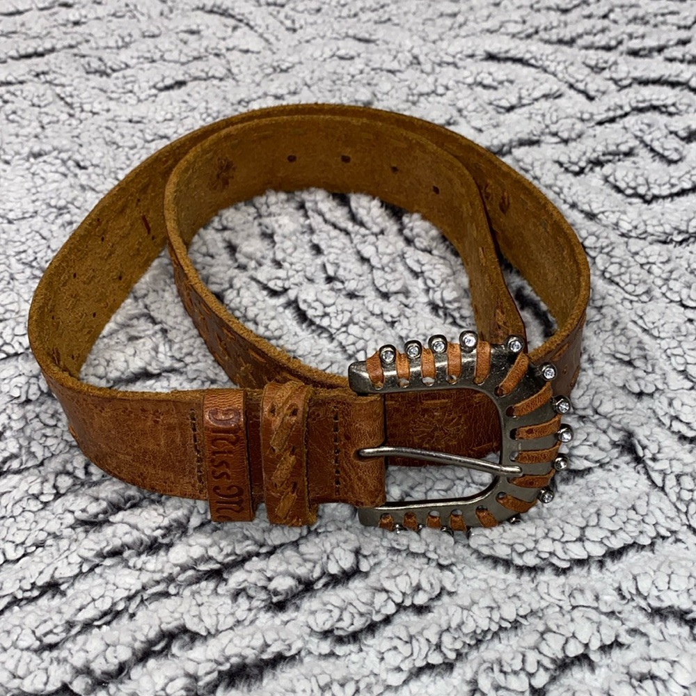 Miss Me Brown Leather Belt